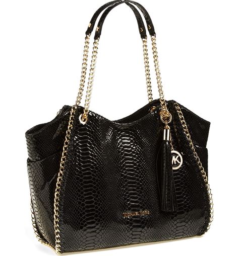 michael michael kors chelsea large shoulder tote black leather|Michael Kors kensington large tote.